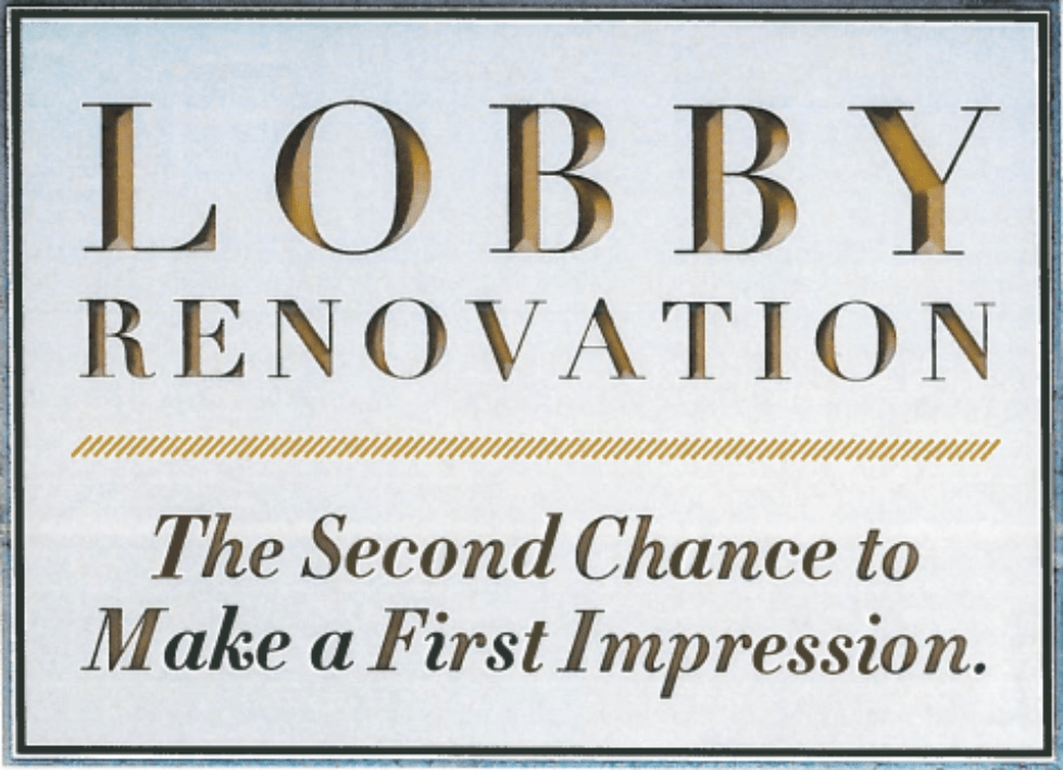 Lobby lobby renovation 101